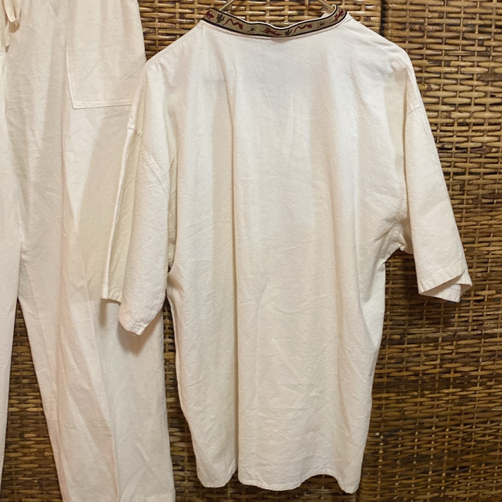 VNTG EUC MASHE ARTESANFAS EN HECHO lizard shirt & Guayabera pants 3XL & XL - Picture 6 of 12